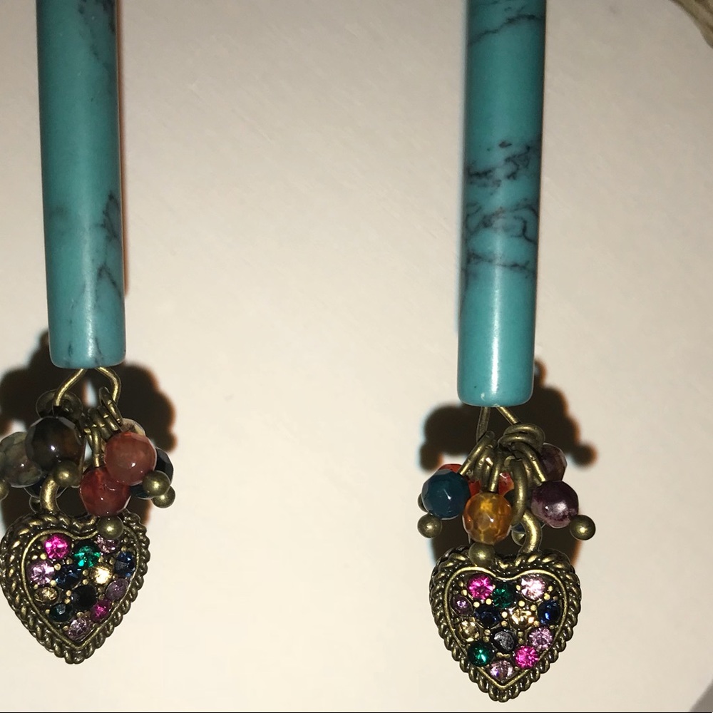 Turquoise dangle earrings - Picture 2 of 2